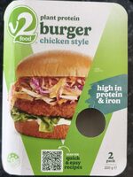 Plant protein burger chicken style