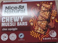Nice & Natural Chewy Museli Bars Choc Squiggle
