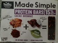 Made simple protein bars cacao brownie