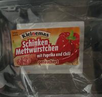 Schinkenmettwürstchrn mit Paprika & Chili geräuchert