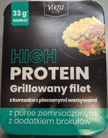 High Protein Grillowany filet z kurczaka z pieczonymi warzywami