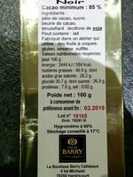 Chocolat de Couverture Noir